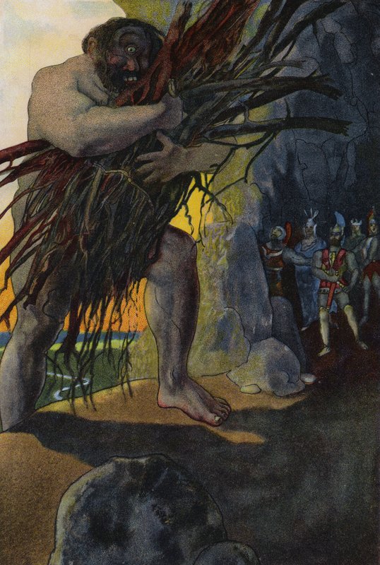 Odysseus en zijn metgezellen in de grot van de Cycloop Polyphemus door Artus Scheiner
