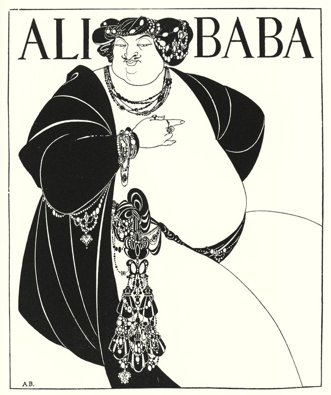 Omslagontwerp voor "De Veertig Rovers" (gravure) door Aubrey (after) Beardsley