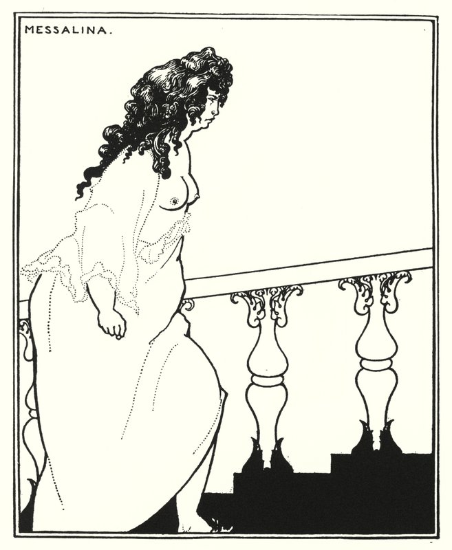 Messalina terugkerend van het bad (gravure) door Aubrey (after) Beardsley