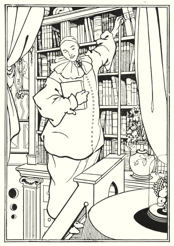 Ontwerp voor de voorkant van "Pierrot" door Aubrey Beardsley
