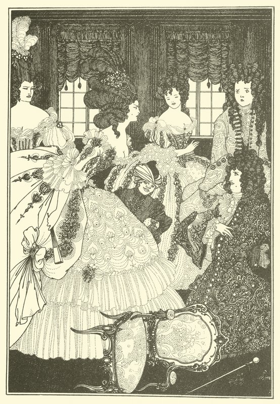 De slag van de beaux en de belles door Aubrey Beardsley