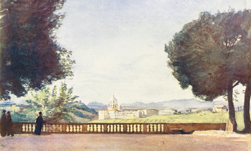 Rome: S. Pieter vanaf de Villa Pamphili Doria door Aubrey Waterfield