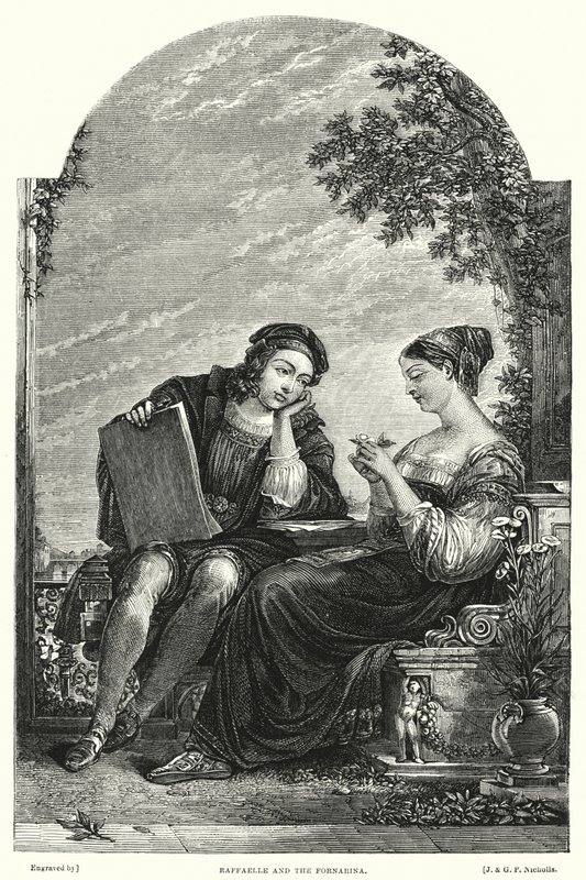 Raffaelle en de Fornarina door Augustus Wall (after) Callcott