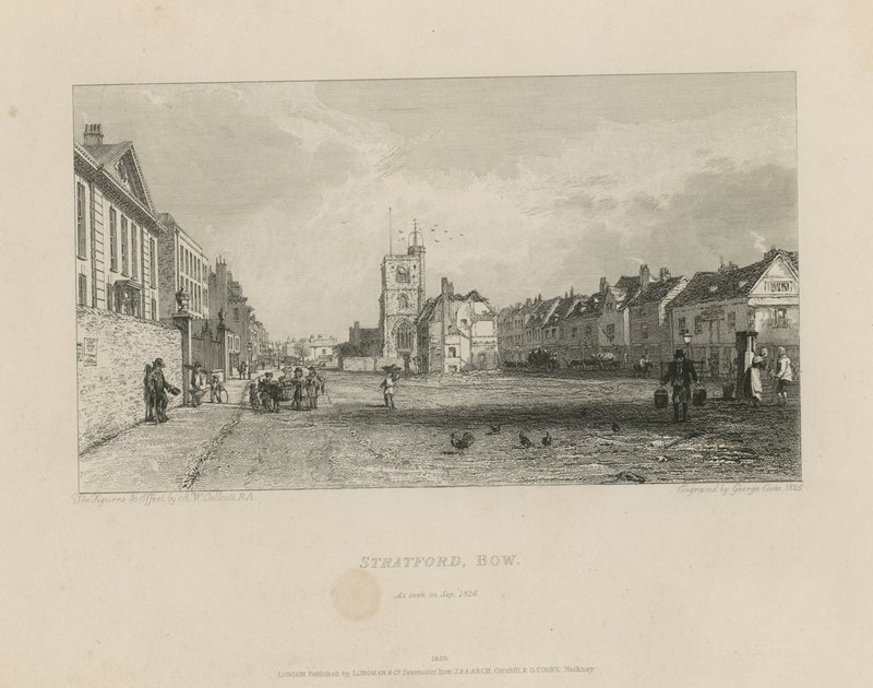 Algemeen uitzicht op Stratford in Bow door Augustus Wall Callcott