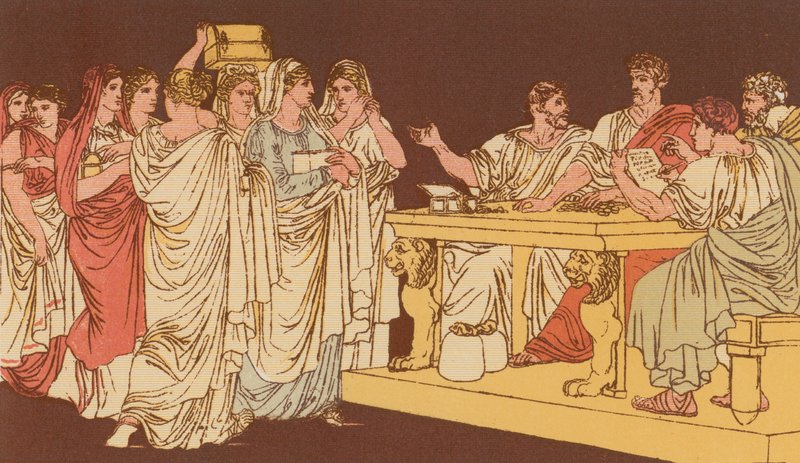 Romeinse dames brengen hun ornamenten door Bartolomeo Pinelli