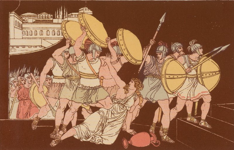 De dood van Tarpeia door Bartolomeo Pinelli