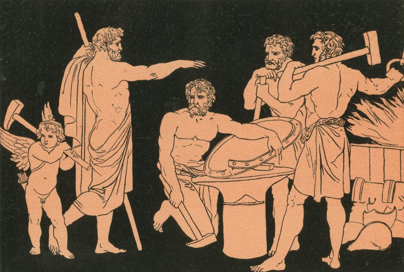 Vulcanus en de Cyclopen door Bartolomeo Pinelli