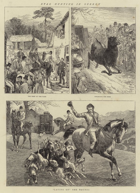 Hertenjacht in Surrey door Basil Bradley