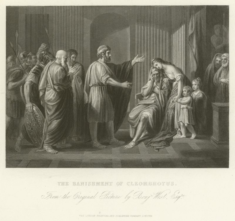 De verbanning van Cleombrotus door Benjamin West