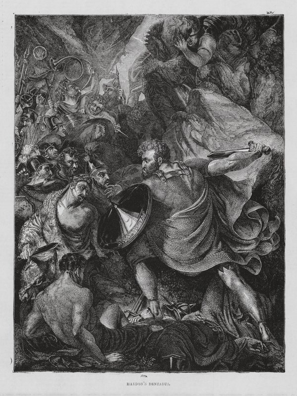 Moord op L S Dentatus (gravure) door Benjamin Robert (after) Haydon