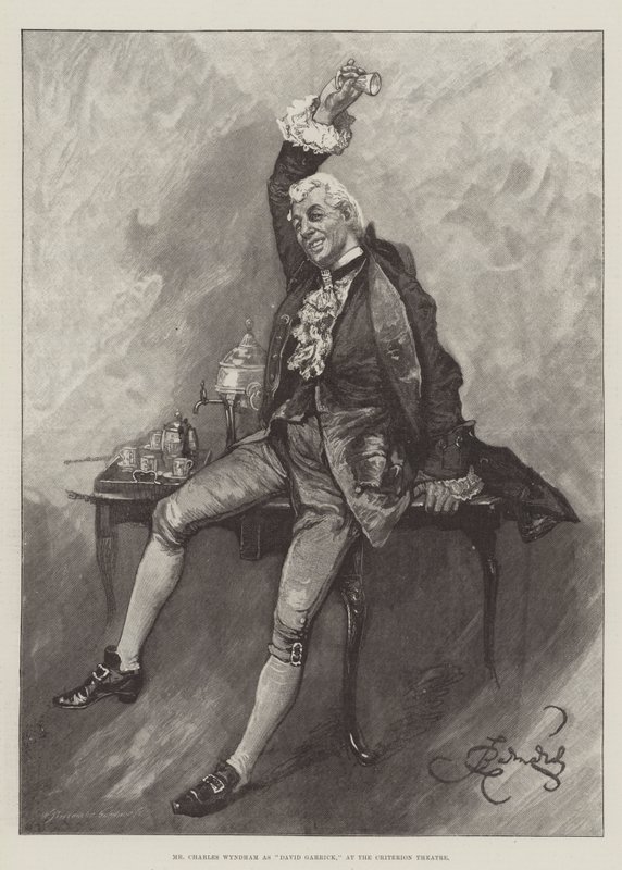 Mr Charles Wyndham als David Garrick, in het Criterion Theatre door Bernard Partridge