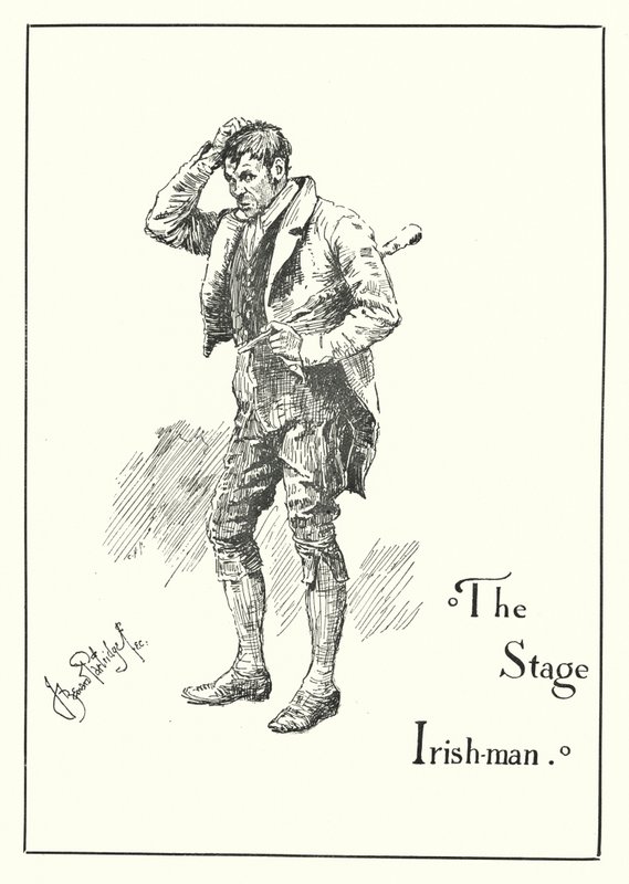 De Ierse toneelspeler (gravure) door Bernard (after) Partridge