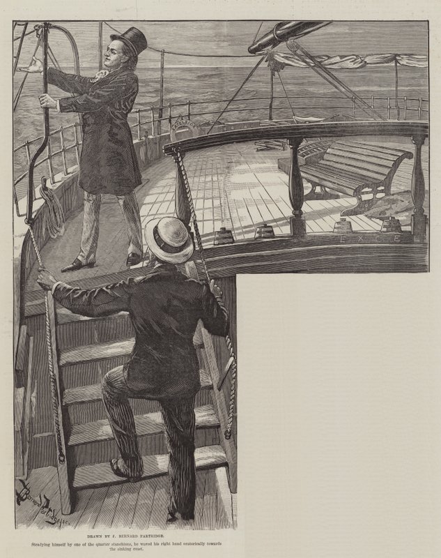 De Kruistocht van de Excelsior, door Bret Harte door Bernard Partridge