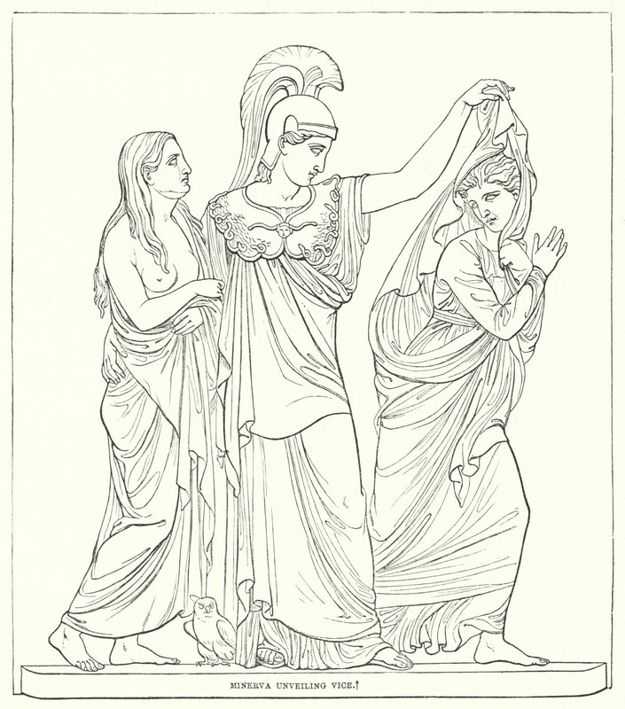Minerva onthult Ondeugd door Bertel after Thorvaldsen