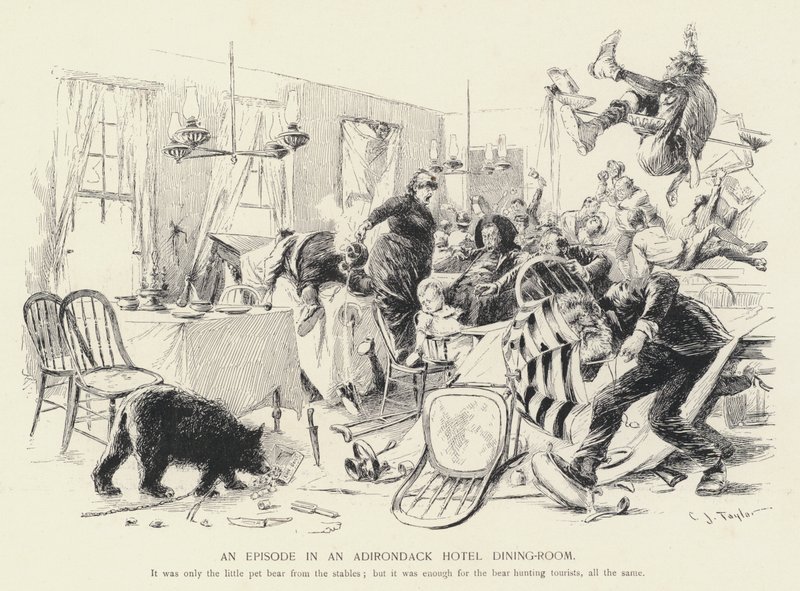 Een episode in een Adirondack Hotel eetkamer door C.J. Taylor
