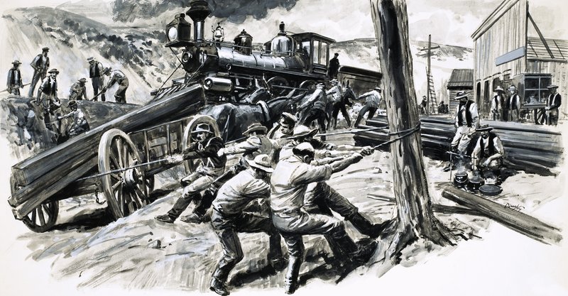 Een spoorweg door de staat Washington in 1873 door C.L. Doughty