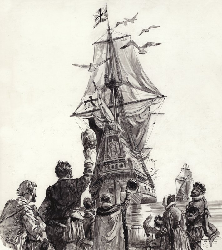 De gouden hinde (gouache op papier) door C.L. Doughty