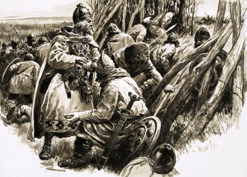 Met een kleine groep trouwe volgelingen trok Koning Alfred zich terug in de moerassen door C.L. Doughty