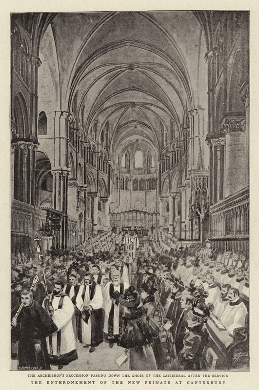 De troonsbestijging van de nieuwe primaat in Canterbury door C. Hentschell