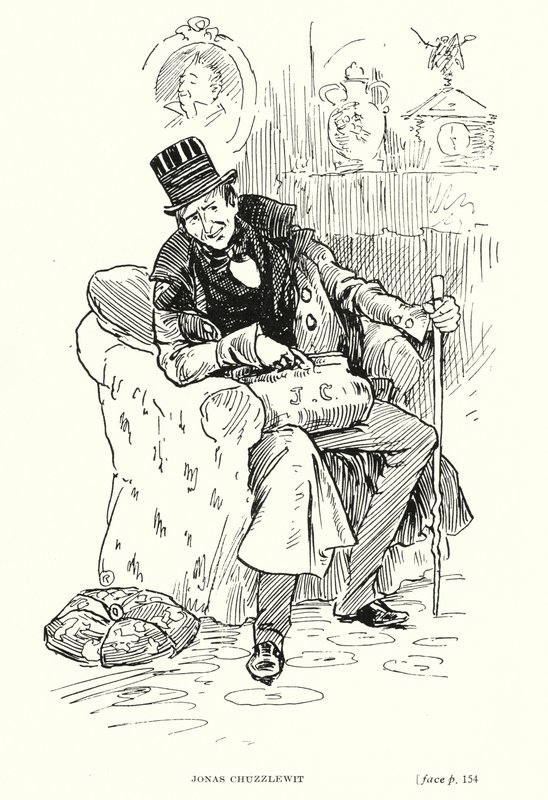 Dickens personage: Jonas Chuzzlewit (litho) door Captain Edward Henry Handley Read