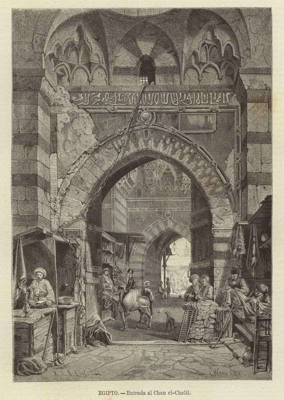 Egypte - Ingang naar Khan el-Khalili door Carl Friedrich Heinrich Werner