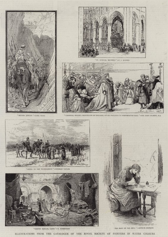 Illustraties uit de catalogus van de Royal Society of Painters in Water Colours door Carl Haag