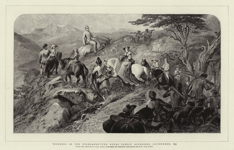 Ochtend in de Hooglanden, de koninklijke familie beklimt Lochnagar door Carl Haag