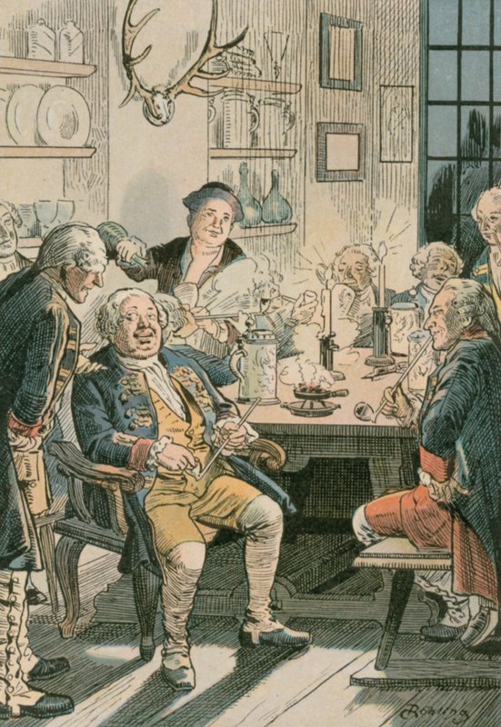 Friedrich Wilhelm I in het Tabakskollegium door Carl Rohling