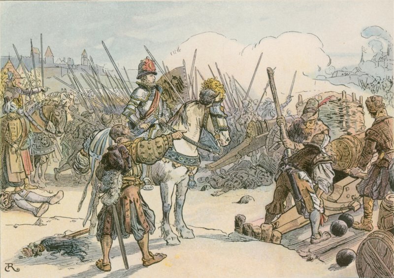 Joachim II leidt de strijd in de Turkse Oorlogen in 1542 door Carl Rohling