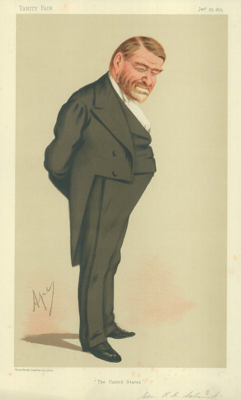 Generaal Robert Cumming Schenck, USA, 23 januari 1875, Vanity Fair cartoon door Carlo Pellegrini