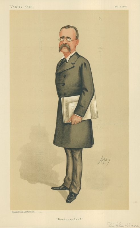 Generaal-majoor Sir Charles Warren, Bechuanaland, 6 februari 1886, Vanity Fair cartoon door Carlo Pellegrini