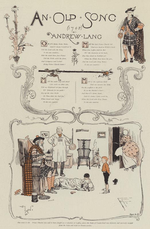Een Oud Lied, door Andrew Laing door Cecil Charles Windsor Aldin