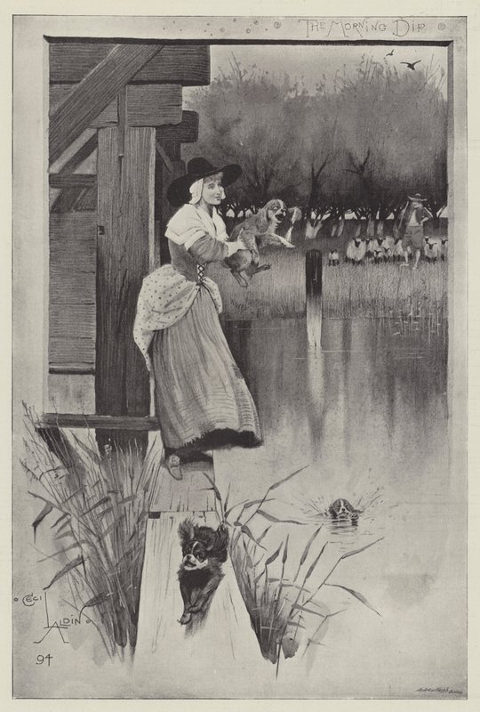 De ochtendduik door Cecil Charles Windsor Aldin