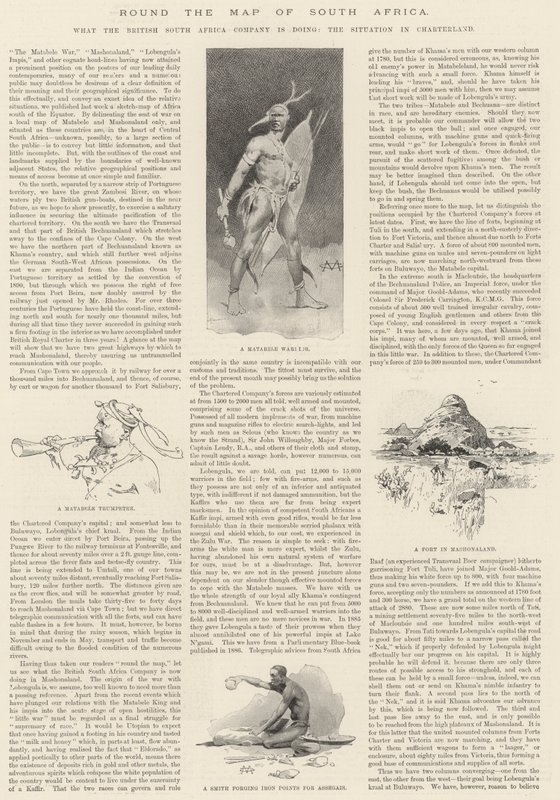 Rond de Kaart van Zuid-Afrika door Charles Auguste Loye