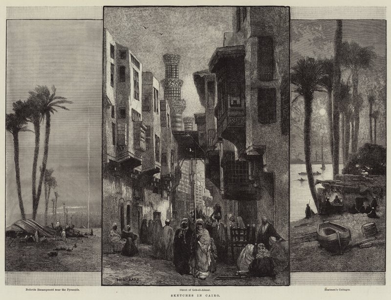 Schetsen in Caïro door Charles Auguste Loye