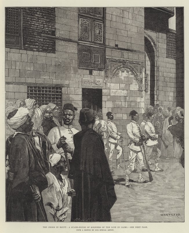 De Crisis in Egypte, een Wachthuis van Soldaten van de Linie in Caïro door Charles Auguste Loye