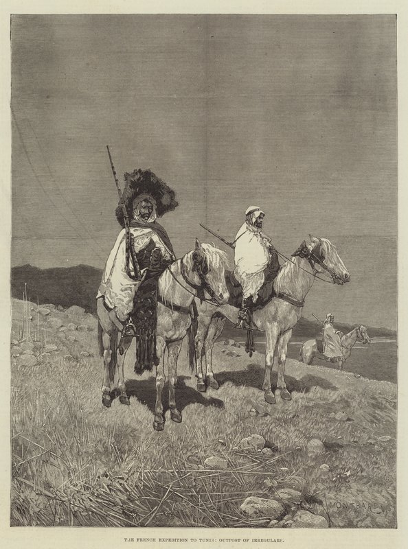 De Franse Expeditie naar Tunis, Voorpost van Ongeregelden door Charles Auguste Loye