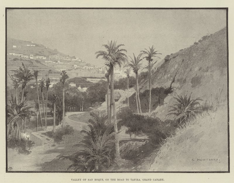 Vallei van San Roque, op de Weg naar Tafira, Gran Canaria door Charles Auguste Loye