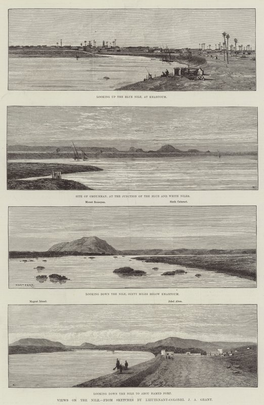 Uitzichten op de Nijl door Charles Auguste Loye