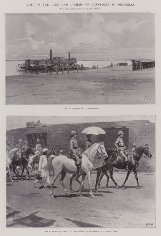 Bezoek van de Hertog en Hertogin van Connaught aan Omdurman door Charles Auguste Loye