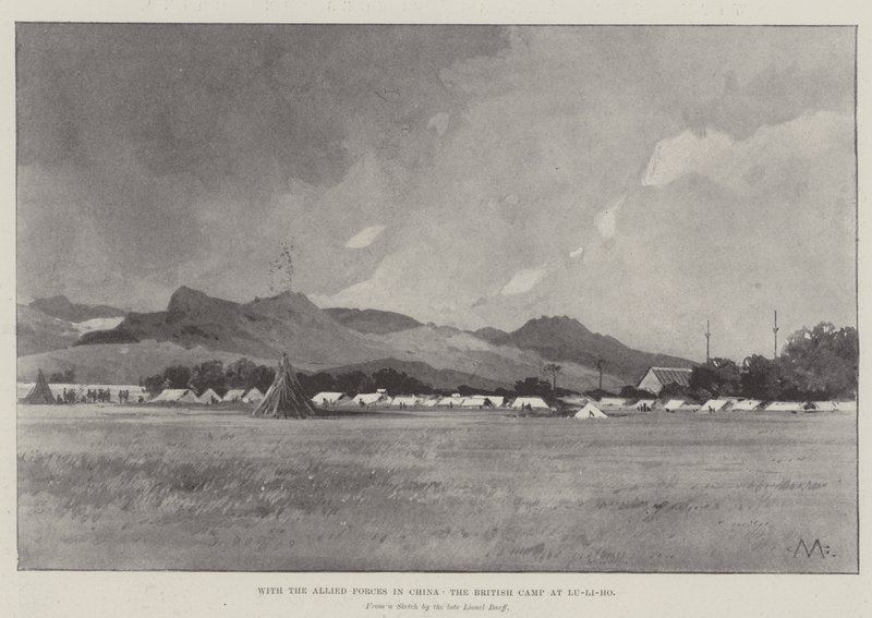 Met de Geallieerde Troepen in China, het Britse Kamp bij Lu-Li-Ho door Charles Auguste Loye
