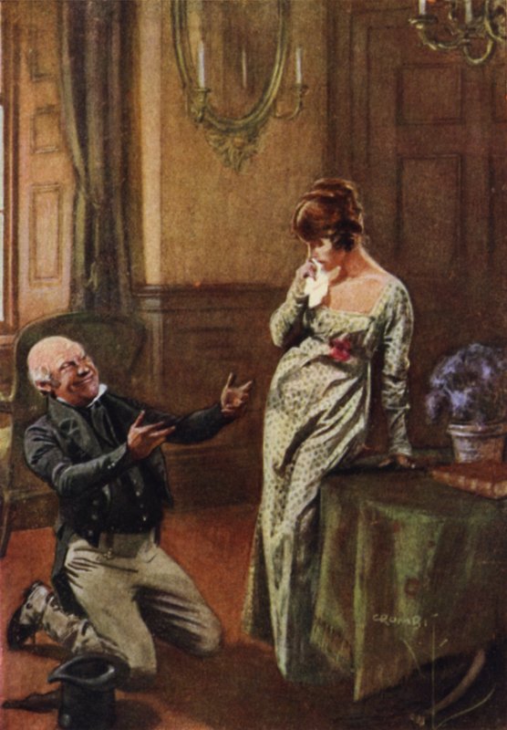 Oude Sir Pitt doet een huwelijksaanzoek aan Becky Sharp, en de helft van haar geheim wordt onthuld door Charles Crombie