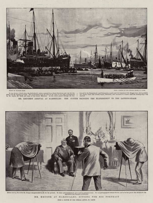 De aankomst van de Krugers in Marseille door Charles Edward Dixon