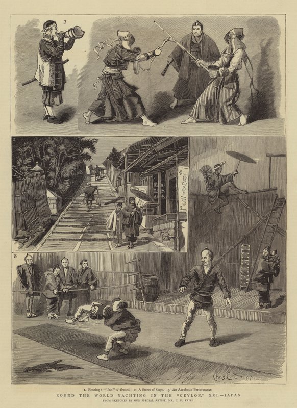 Wereldreis zeilen in de Ceylon, XXI, Japan door Charles Edwin Fripp
