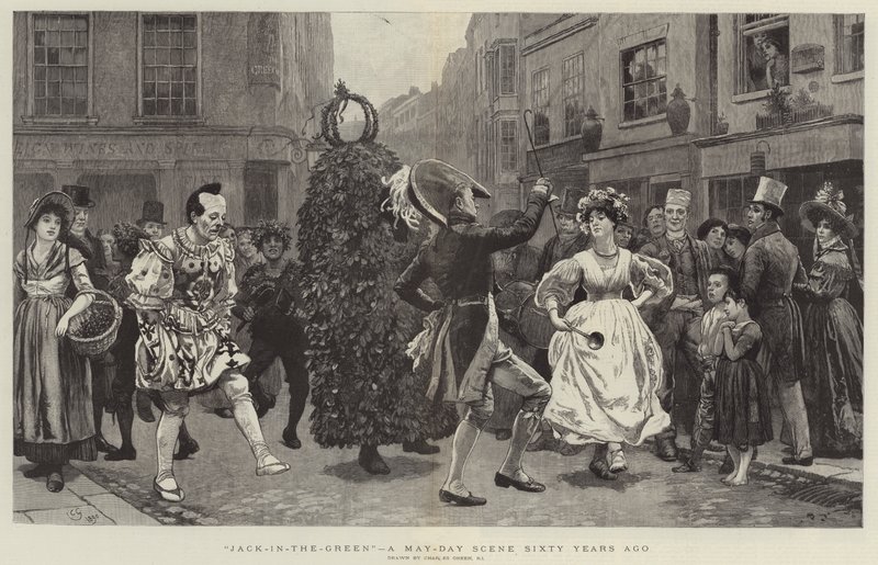 Jack-in-the-Green, een meifeestscène zestig jaar geleden door Charles Green