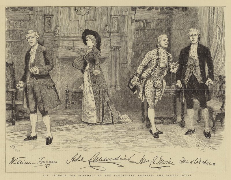 De School voor Schandaal in het Vaudeville Theater, de Schermscène door Charles Green