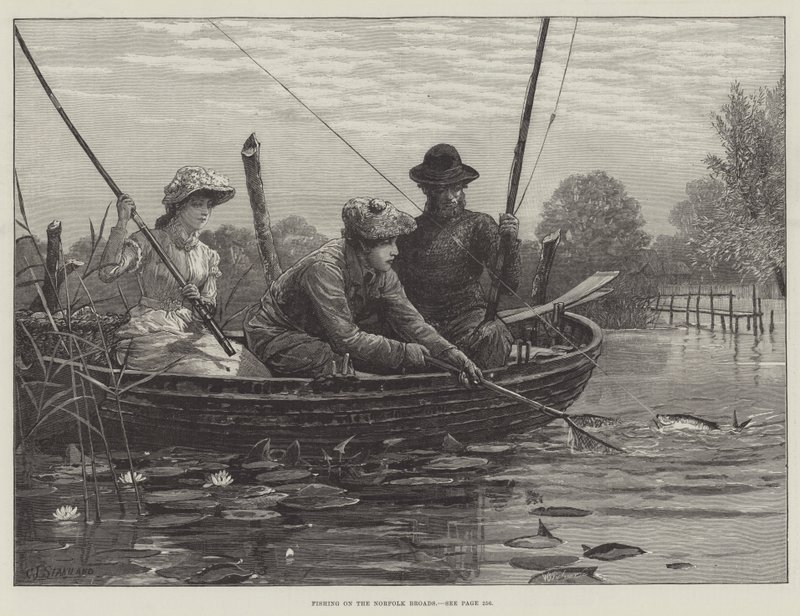 Vissen op de Norfolk Broads door Charles J. Staniland