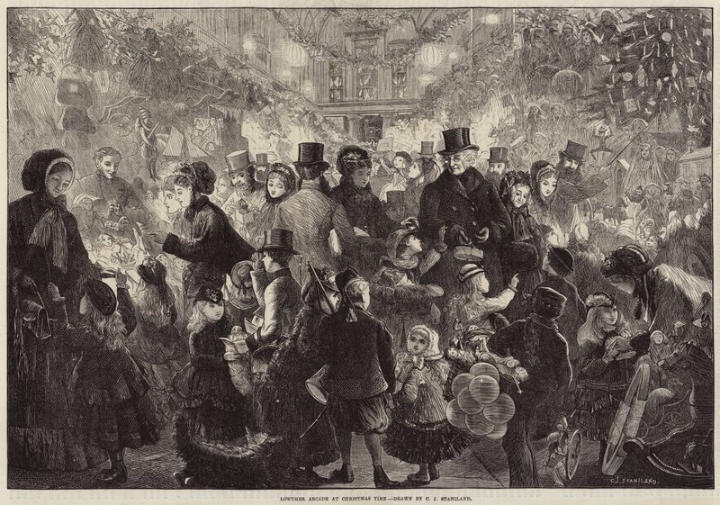 Lowther Arcade tijdens Kerstmis door Charles J. Staniland