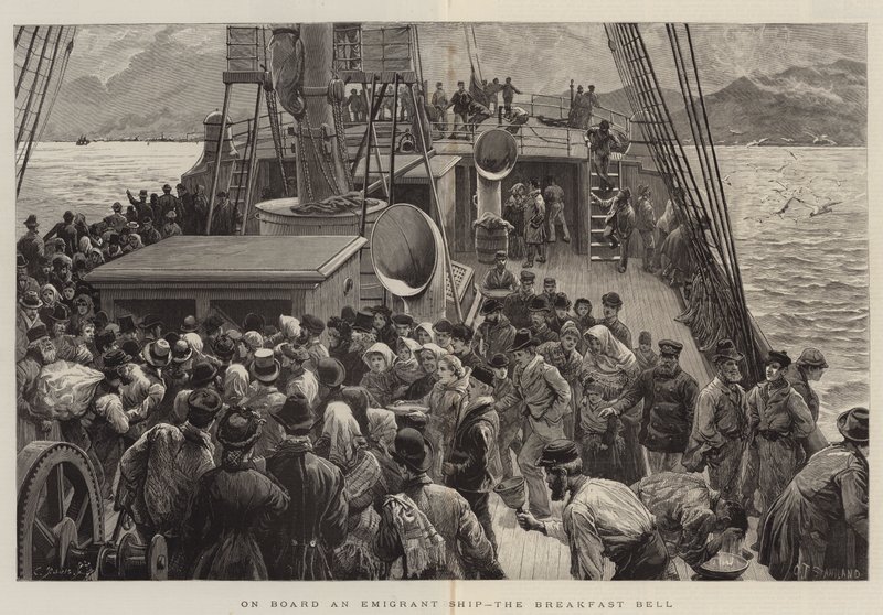 Aan Boord van een Emigrantenschip, de Ontbijtbel door Charles J. Staniland