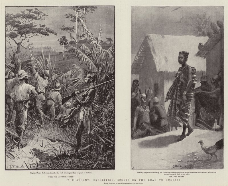 De Ashanti Expeditie, Scènes op de Weg naar Kumassi door Charles J. Staniland